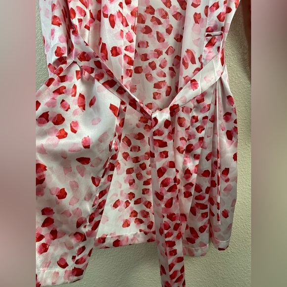 Oscar de la Renta Punk Label Robe Red Pink Valentines sleepwear Women’s Small - Picture 11 of 15